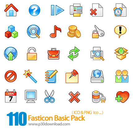 دانلود آیکون نوار ابزار - Fasticon Basic Pack