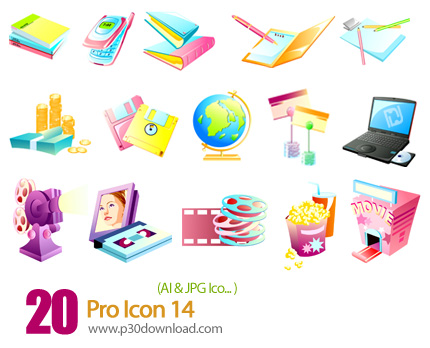 دانلود آیکون وکتور متنوع - Pro Icon 14