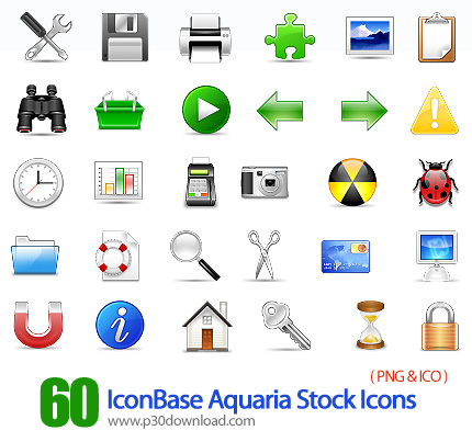 دانلود تصاویر آیکون های متنوع کامپیوتر - IconBase Aquaria Stock Icons