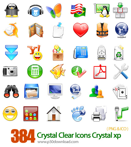 دانلود آیکون های کامپیوتری متنوع - Crystal Clear Icons Crystal xp
