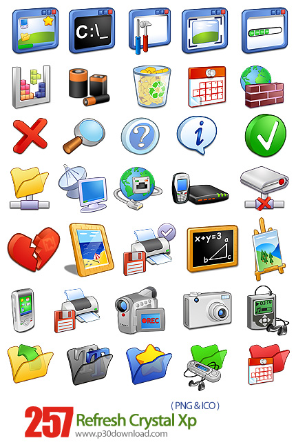 دانلود تصاویر آیکون متنوع - Refresh Crystal Xp