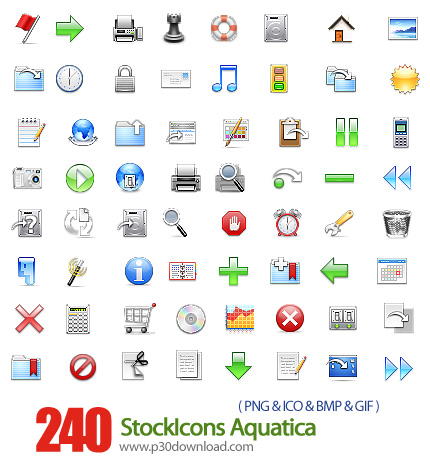 دانلود آیکون متنوع کامپیوتر - StockIcons Aquatica