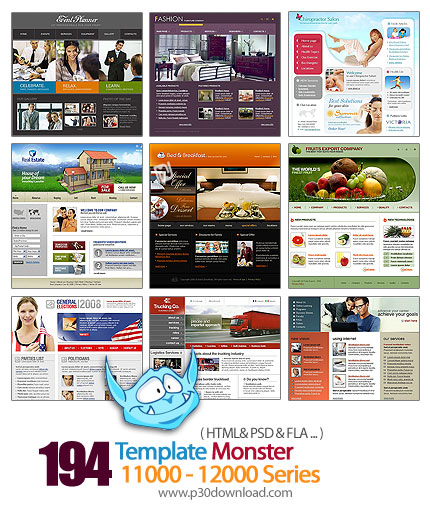 دانلود قالب های آماده وب سایت تمپلت مونستر - Template Monster 11000-12000 Series