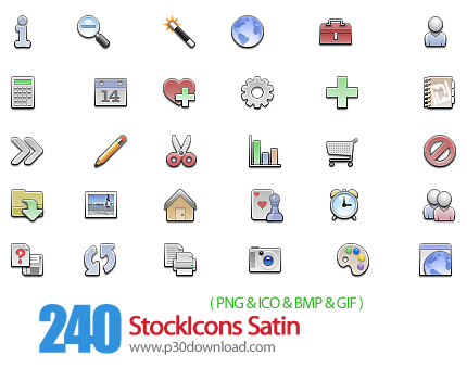 دانلود آیکون متنوع کامپیوتر - StockIcons Satin