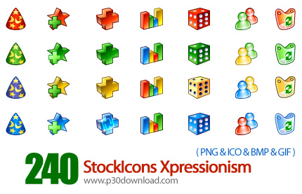 دانلود آیکون متنوع کامپیوتر - StockIcons Xpressionism All Colors