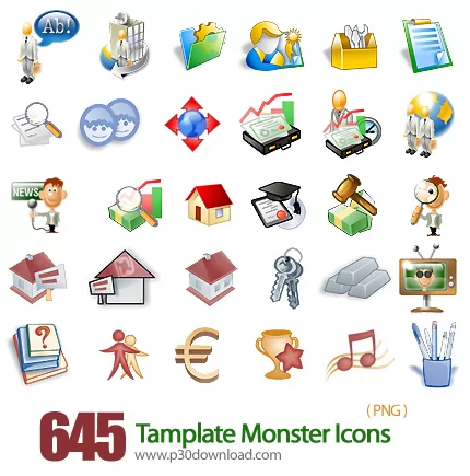 دانلود آیکون های متنوع Tamplate Monster Icons