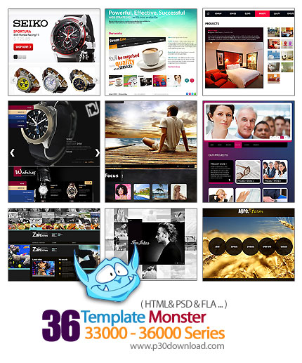 دانلود قالب های آماده وب سایت تمپلت مونستر - Template Monster 33000-36000 Series