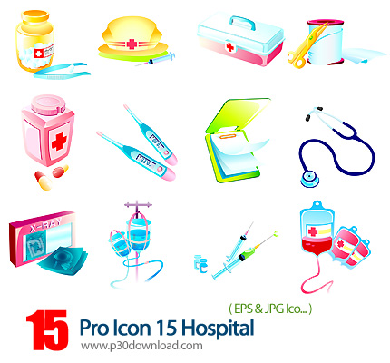 دانلود آیکون وکتور وسایل بیمارستان - Pro Icon 15 Hospital