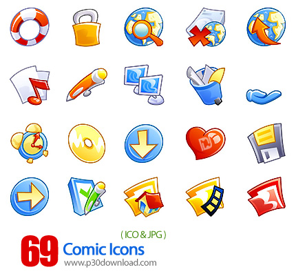 دانلود آیکون کارتونی کامپیوتر - Comic Icons