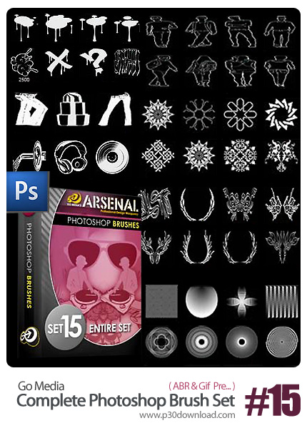 دانلود مجموعه براش های متنوع فتوشاپ - GoMedia Complete Photoshop Brush Set 15