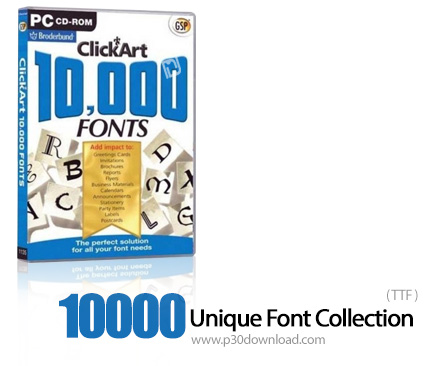 دانلود 1000 فونت انگلیسی متنوع - ClickArt 10.000 Unique Font Collection