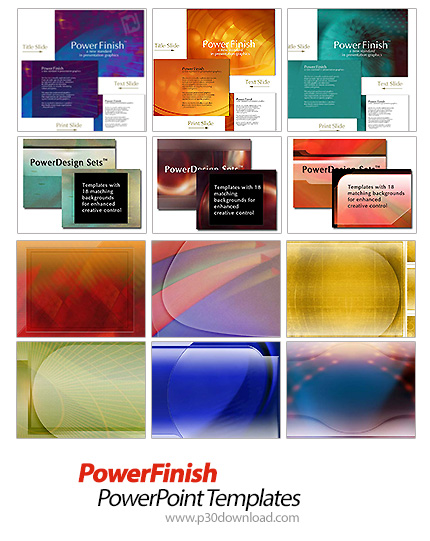 دانلود مجموعه قالب های آماده پاورپوینت به همراه بک گراند های متنوع - PowerFinish PowerPoint Template