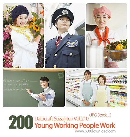 دانلود مجموعه عکس های شاغلان جوان با شغل های مختلف - Datacraft Sozaijiten Vol.210 Young Working Peop