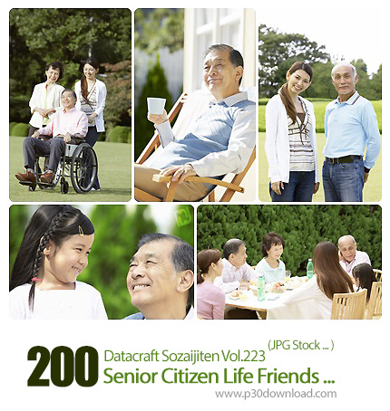 دانلود مجموعه عکس های زندگی افراد مسن خانواده و دوستان - Datacraft Sozaijiten Vol.223 Senior Citizen