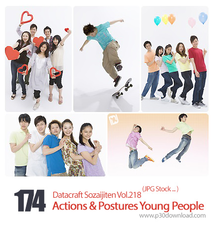 دانلود مجموعه عکس های فعالیت و حالت های متنوع جوانان - Datacraft Sozaijiten.218 Actions And Postures