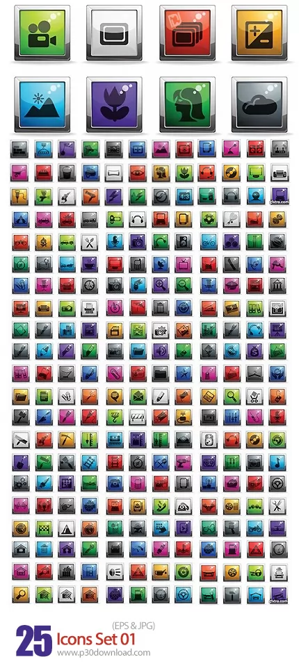 دانلود مجموعه آیکون های متنوع Icons Set 01