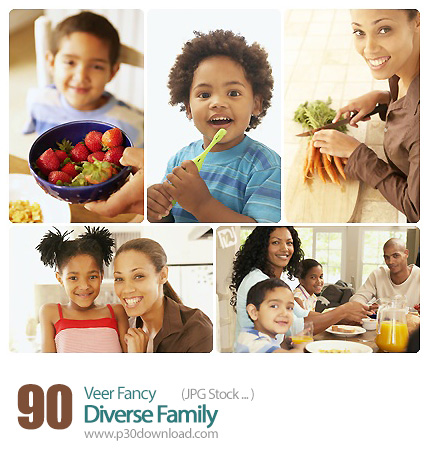 دانلود مجموعه تصاویر با کیفیت خانواده های متنوع - Veer Fancy Diverse Family