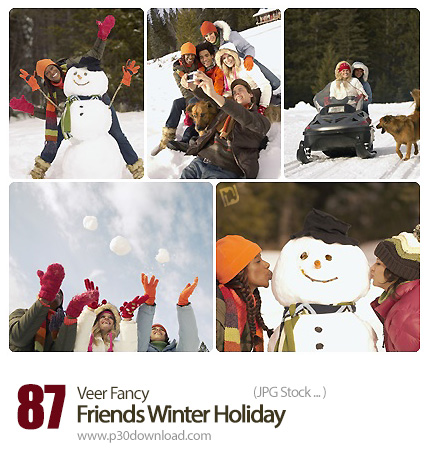 دانلود مجموعه تصاویر با کیفیت تعطیلات زمستانی با دوستان - Veer Fancy Friends Winter Holiday