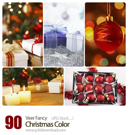 دانلود مجموعه تصاویر با کیفیت وسایل تزئینی کریسمس - Veer Fancy Christmas Color