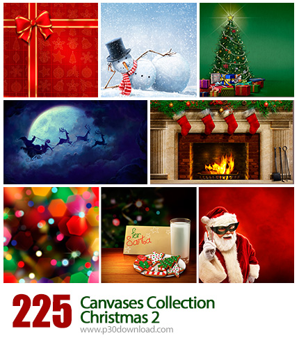 مجموعه بک گراندهای گرافیکی Canvases مناسب کلیه طراحان - Christmas Canvases Collection 2