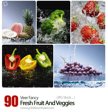 دانلود مجموعه تصاویر با کیفیت میوه و سبزیجات تازه - Veer Fancy Fresh Fruit And Veggies