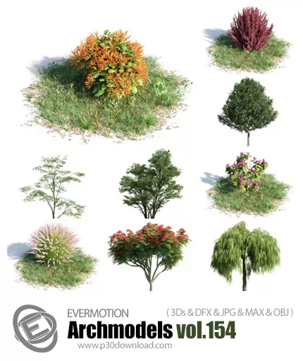 دانلود Archmodels Vol 154 - آرچ مدل 154: مدل های آماده سه بعدی درخت و درختچه و ...