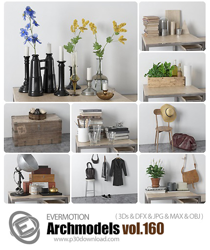 دانلود Archmodels Vol 160 - آرچ مدل 160: مدل های آماده سه بعدی وسایل خانه، لباس و ...