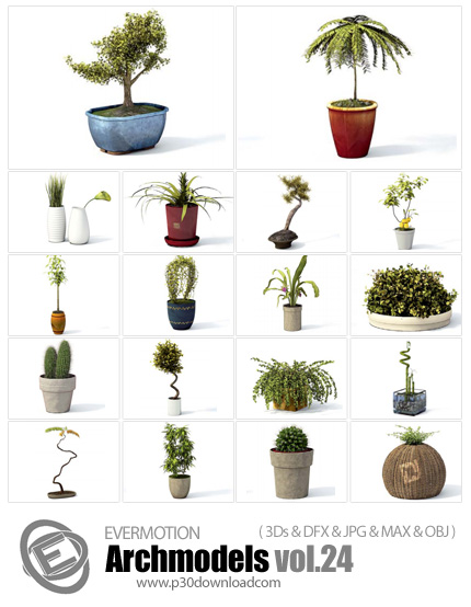 دانلود Archmodels Vol 24 - آرچ مدل 24: مدل های آماده سه بعدی انواع گل و گیاه تزیینی و آپارتمانی و ..