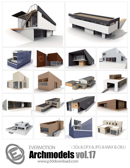 دانلود Archmodels Vol 17 - آرچ مدل 17: مدل های آماده سه بعدی نمای بیرونی و نقشه خانه و ...