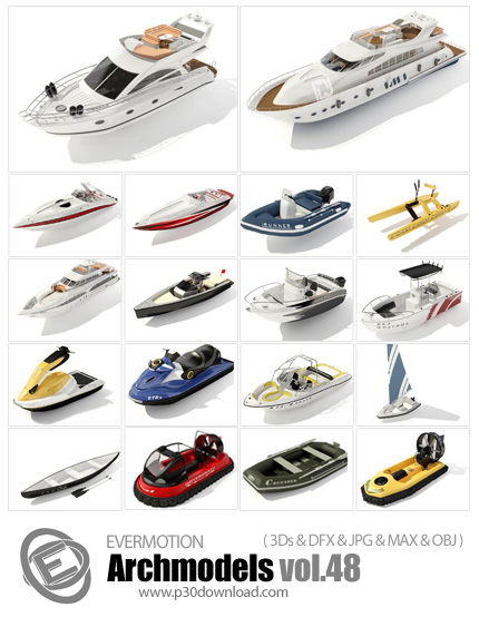 دانلود Archmodels Vol 48 - آرچ مدل 48: مدل های آماده سه بعدی کشتی، قایق موتوری، لنج و ...