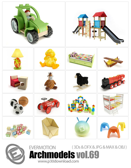دانلود Archmodels Vol 69 - آرچ مدل 69: مدل های آماده سه بعدی اسباب بازی و عروسک و ... 