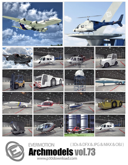 دانلود Archmodels Vol 73 - آرچ مدل 73: مدل های آماده سه بعدی وسایل نقلیه هوایی و فرودگاه مانند هواپی