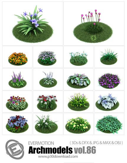 دانلود Archmodels Vol 86 - آرچ مدل 86: مدل های آماده سه بعدی گل و گیاهان خانگی و گل های زینتی و ... 