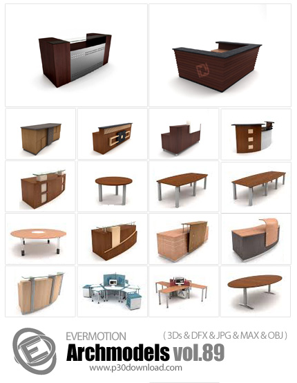 دانلود Archmodels Vol 89 - آرچ مدل 89: مدل های آماده سه بعدی مدل های متنوع میز و صندلی اداری و ...