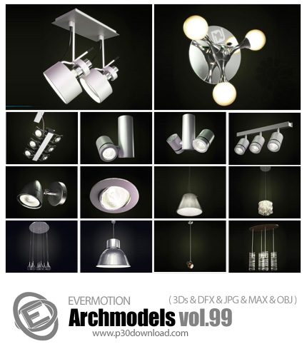 دانلود Archmodels Vol 99 - آرچ مدل 99: مدل های آماده سه بعدی لامپ و چراغ در دو حالت روشن و خاموش و .