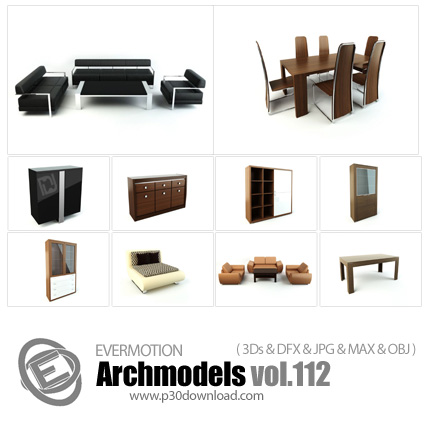 دانلود Archmodels Vol 112 - آرچ مدل 112: مدل های آماده سه بعدی میز و صندلی و ... 