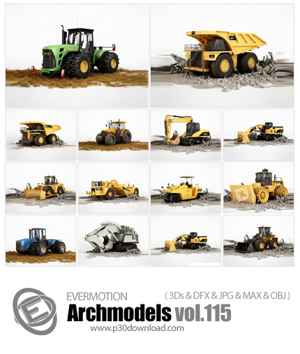 دانلود Archmodels Vol 115 - آرچ مدل 115: مدل های آماده سه بعدی ماشین آلات راه سازی و ساختمان سازی و 