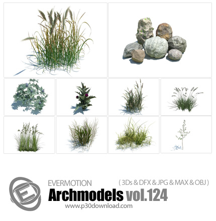 دانلود Archmodels Vol 124 - آرچ مدل 124: مدل های آماده سه بعدی گل و بوته و ... 
