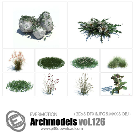 دانلود Archmodels Vol 126 - آرچ مدل 126: مدل های آماده سه بعدی گل و بوته و ... 