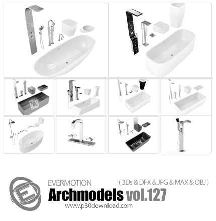 دانلود Archmodels Vol 127 - آرچ مدل 127: مدل های آماده سه بعدی شیرآلات و تجهیزات دستشویی و حمام و ..