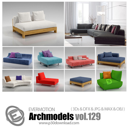 دانلود Archmodels Vol 129 - آرچ مدل 129: مدل های آماده سه بعدی مبلمان و کاناپه های مدولار و ... 