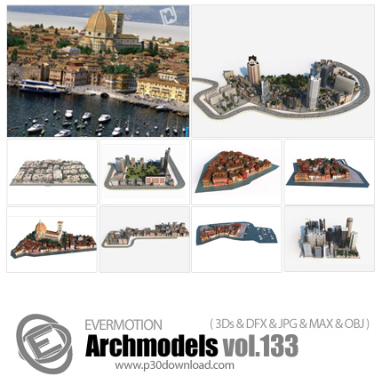 دانلود Archmodels Vol 133 - آرچ مدل 133: مدل های آماده سه بعدی ماکت شهر و ... 