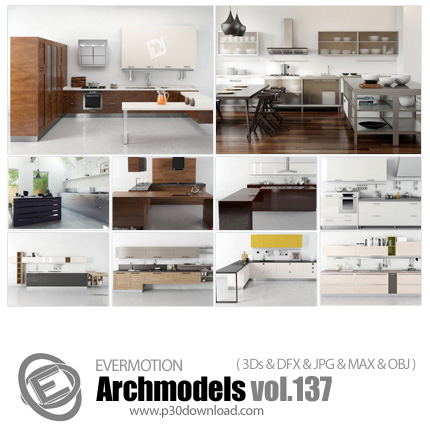 دانلود Archmodels Vol 137 - آرچ مدل 137: مدل های آماده سه بعدی آشپزخانه و ... 