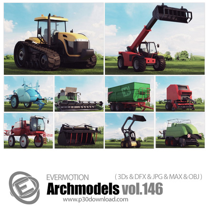 دانلود Archmodels Vol 146 - آرچ مدل 146: مدل های آماده سه بعدی وسایل، تجهیزات و ماشین آلات کشاورزی و