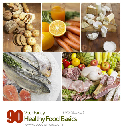 دانلود مجموعه تصاویر با کیفیت مواد غذایی سالم - Veer Fancy Healthy Food Basics