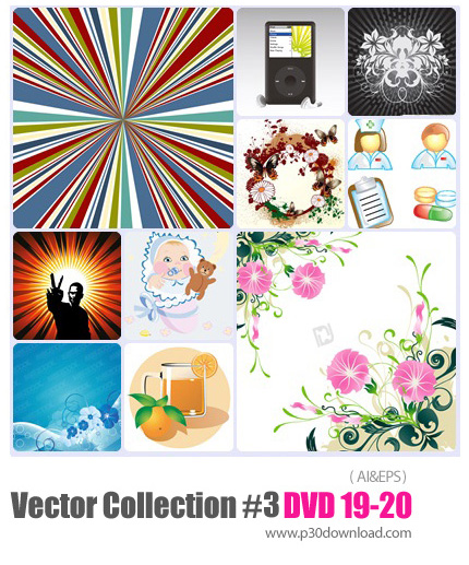 دانلود مجموعه عظیم تصاویر وکتور - بخش سوم - دی وی دی 19 و 20 - Vector Collection # 3 DVD 19 - 20