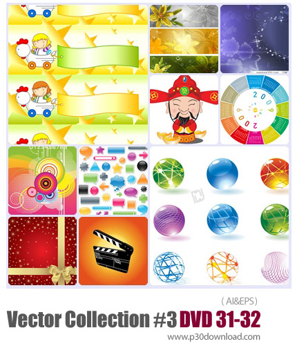دانلود مجموعه عظیم تصاویر وکتور - بخش سوم - دی وی دی 32 و 31 - Vector Collection # 3 DVD 31 - 32