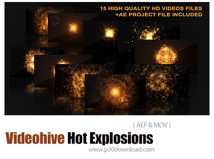 دانلود Videohive Hot Explosions - مجموعه ویدئوی موشن گرافیک انفجار داغ به همراه پروژه آماده افترافکت