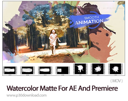 دانلود Watercolor Matte For After Effect And Premiere - 30 فوتیج آبرنگی مات سیاه و سفید برای افترافک
