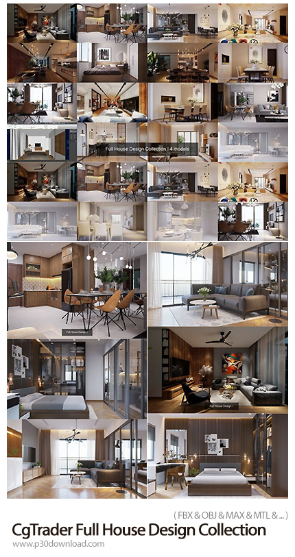 دانلود CgTrader Full House Design Collection - مجموعه مدل های سه بعدی طراحی داخلی خانه